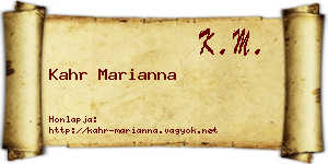 Kahr Marianna névjegykártya